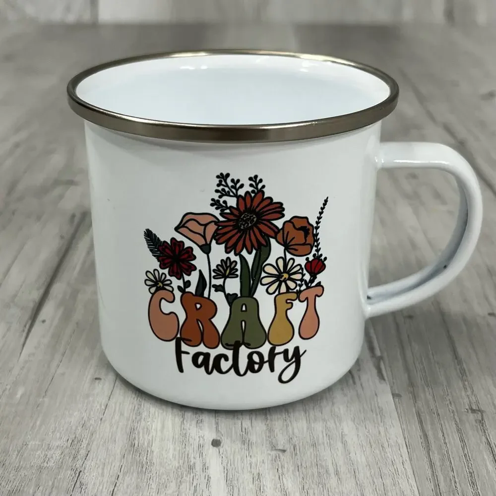 Craft Factory Wild Flower Stainless Steel Coffee Mug Tea Cup